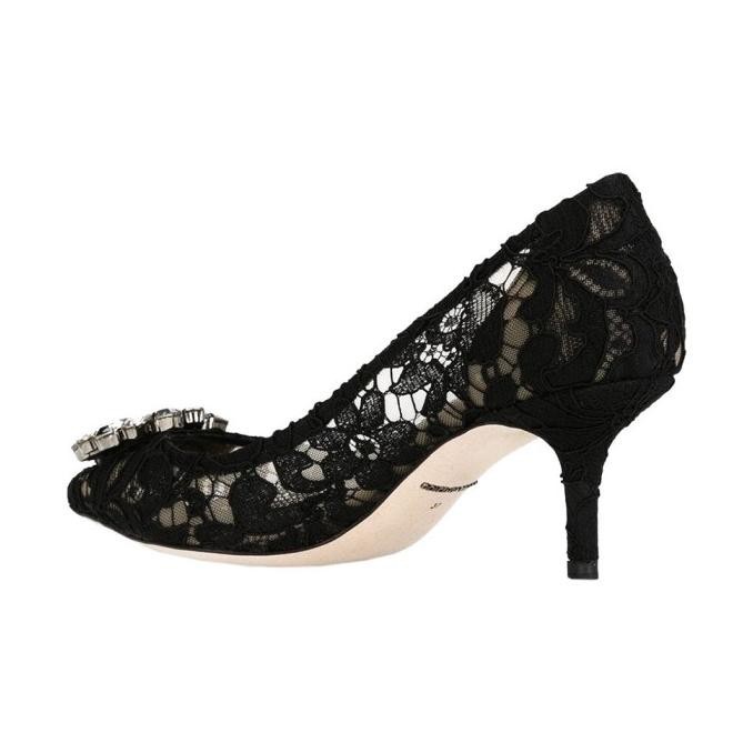 Dolce & Gabbana Belluci Lace Pumps Heels 6Cm Black