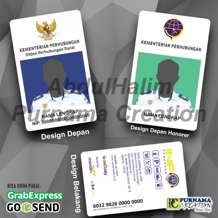 

BARANG TERLARIS ID Card IDcard Kemenhub Kementerian Perhubungan FREE DESIGN