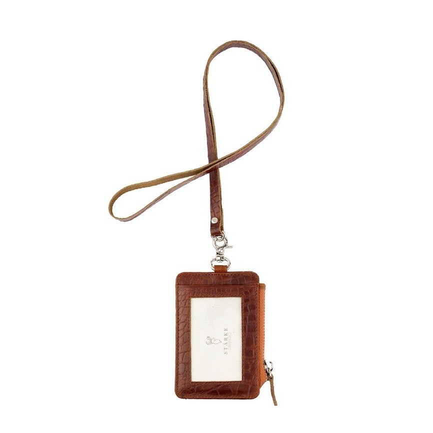 

BARANG TERLARIS Lanyard Motif Croco ID Card Holder Name Tag Kulit Asli Hustle Hog II
