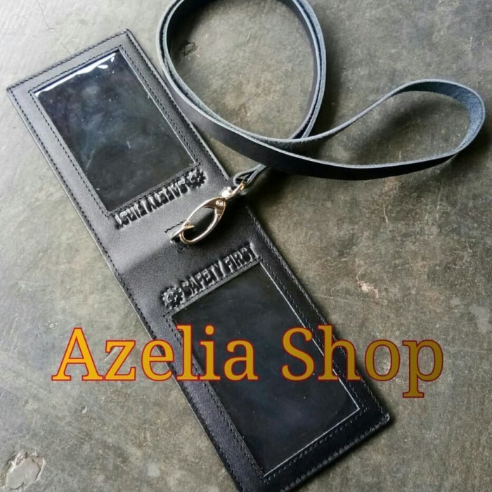 

BARANG TERLARIS id card holder kulit-name tag kulit asli +tali logo K3 SAFETY FIRST