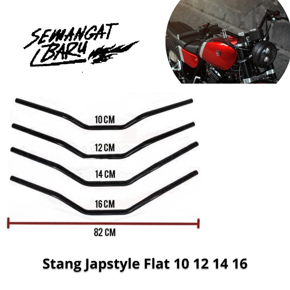 New Stang Japstyle Flat 10 12 14 16 Cm Stir Japstyle Camar Custom Untuk Semua Motor Honda Yamaha Ver