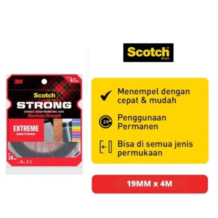 

3M SCOTCH DOUBLE TAPE VHB 414-M19 19MM x 4M EXTREME STRONG MOUNTING