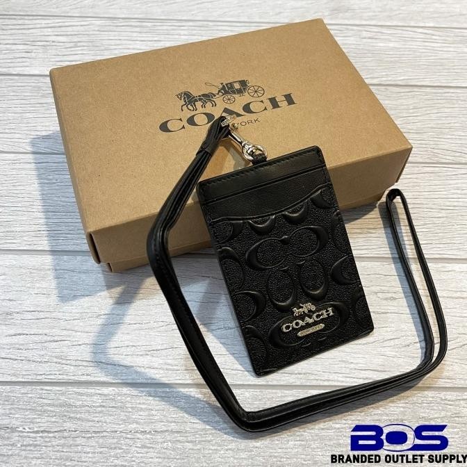 

Id Lanyard 58634 Signature In Debossed Leather Black Kualitas Premium