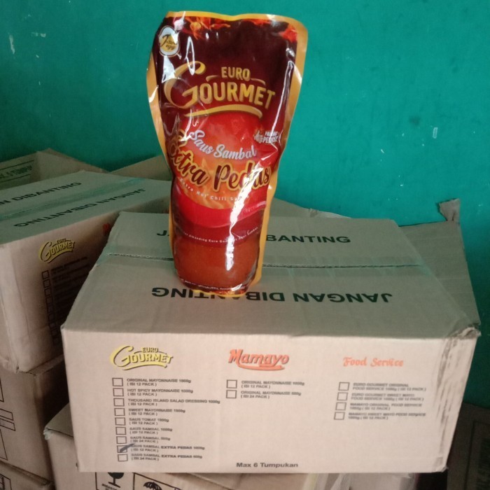 

saos extrahot gourmet 1 karton isi 12pcs ukuran 1kg