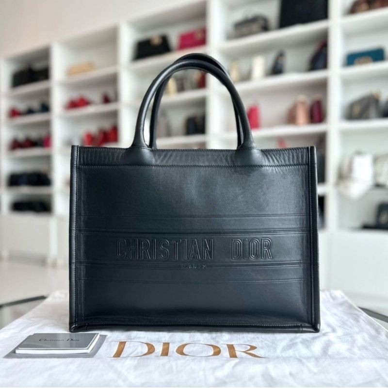 Dior Book Tote Bag Leather Medium Authentic