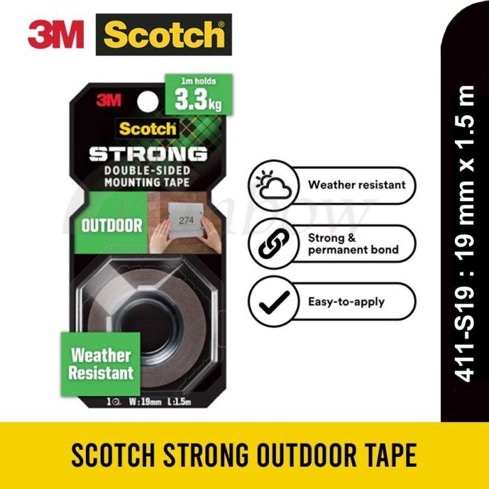 

HOT PROMO Double Tape Scotch Outdoor Mounting Tape 3M 411-S19