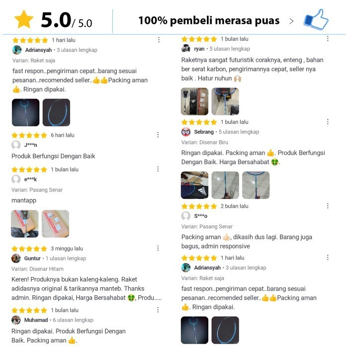 Raket Bulutangkis Badminton Adidas Spieler E Stark Sky Rush