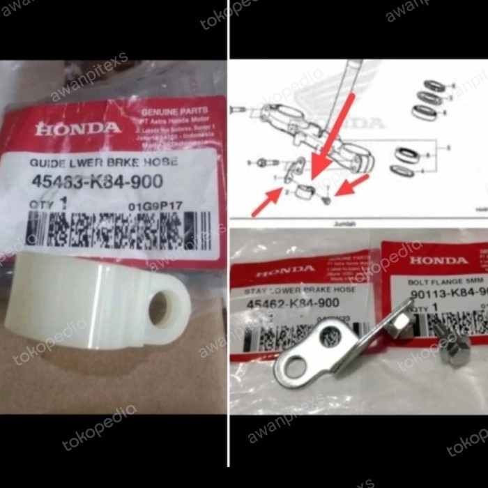 klem selang rem depan crf150 bagian tengah