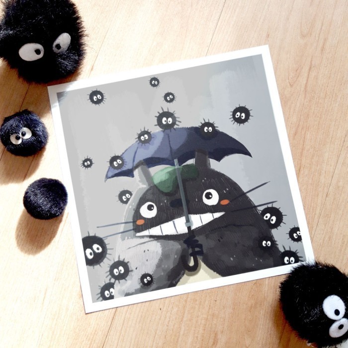 

Terlaris Artprint mini poster 20x20 cm Ghibli Tonari no Totoro payung SALE