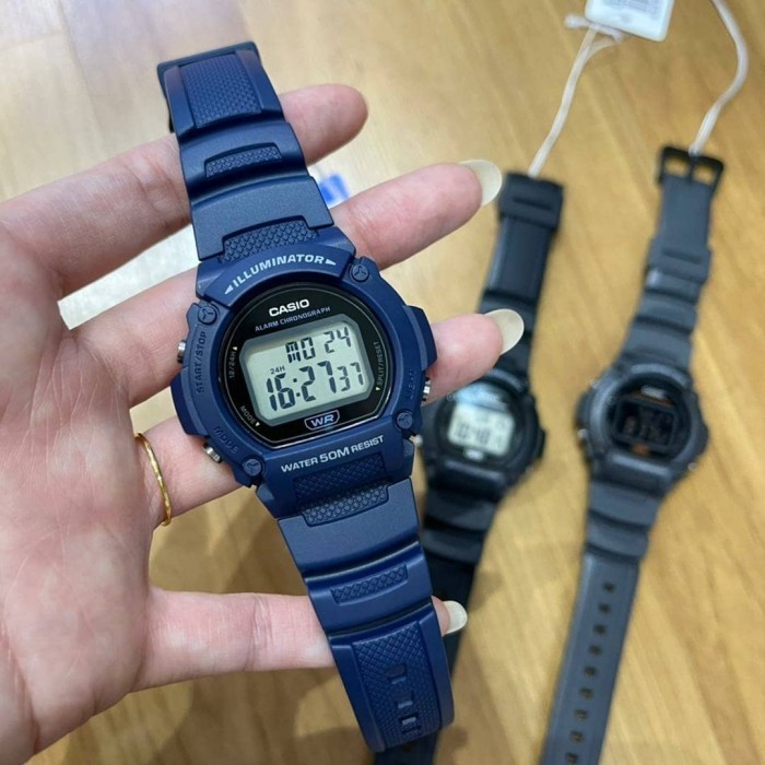 Casio W-219H-2Avdf - Jam Tangan Pria - Hitam Biru - W219H