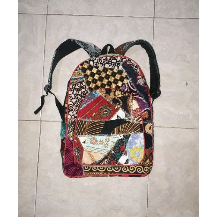 Tas Ransel Batik perca Handmade / Tas gendong jogja