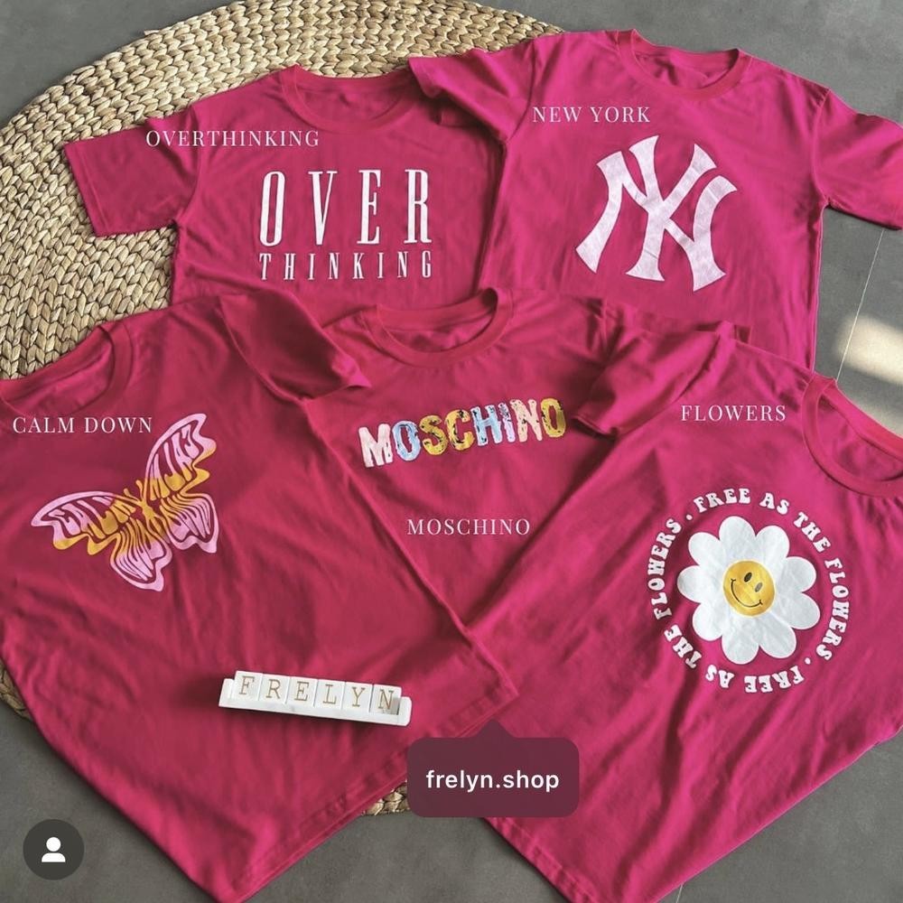 Fuschia Pink Fanta L Baju Kaos Tshirt Tumblr Tee Oversize Jumbo Daisy Ny