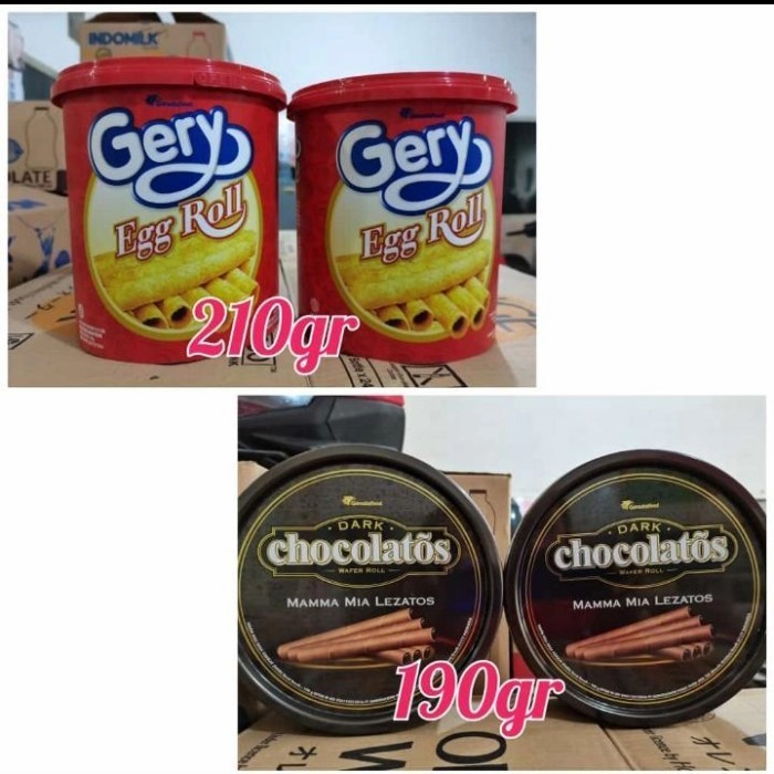 

:=:=:=:=] Gery Egg Roll 210gram / Garudafood Dark Chocolatos Wafer Roll 190gram