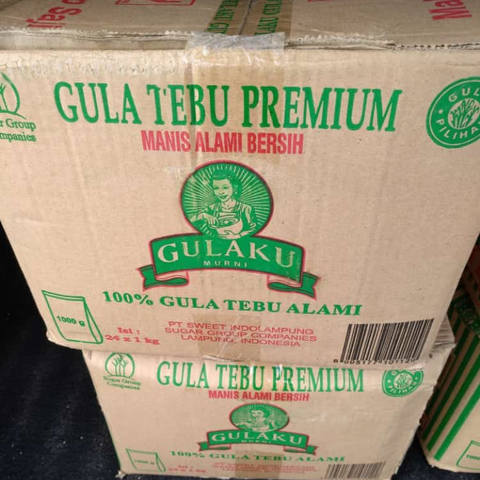 

:>:>:>:>] [1 Karton = 24 pcs 1Kg] GULAKU Gula Pasir Premium Gula Tebu Alami