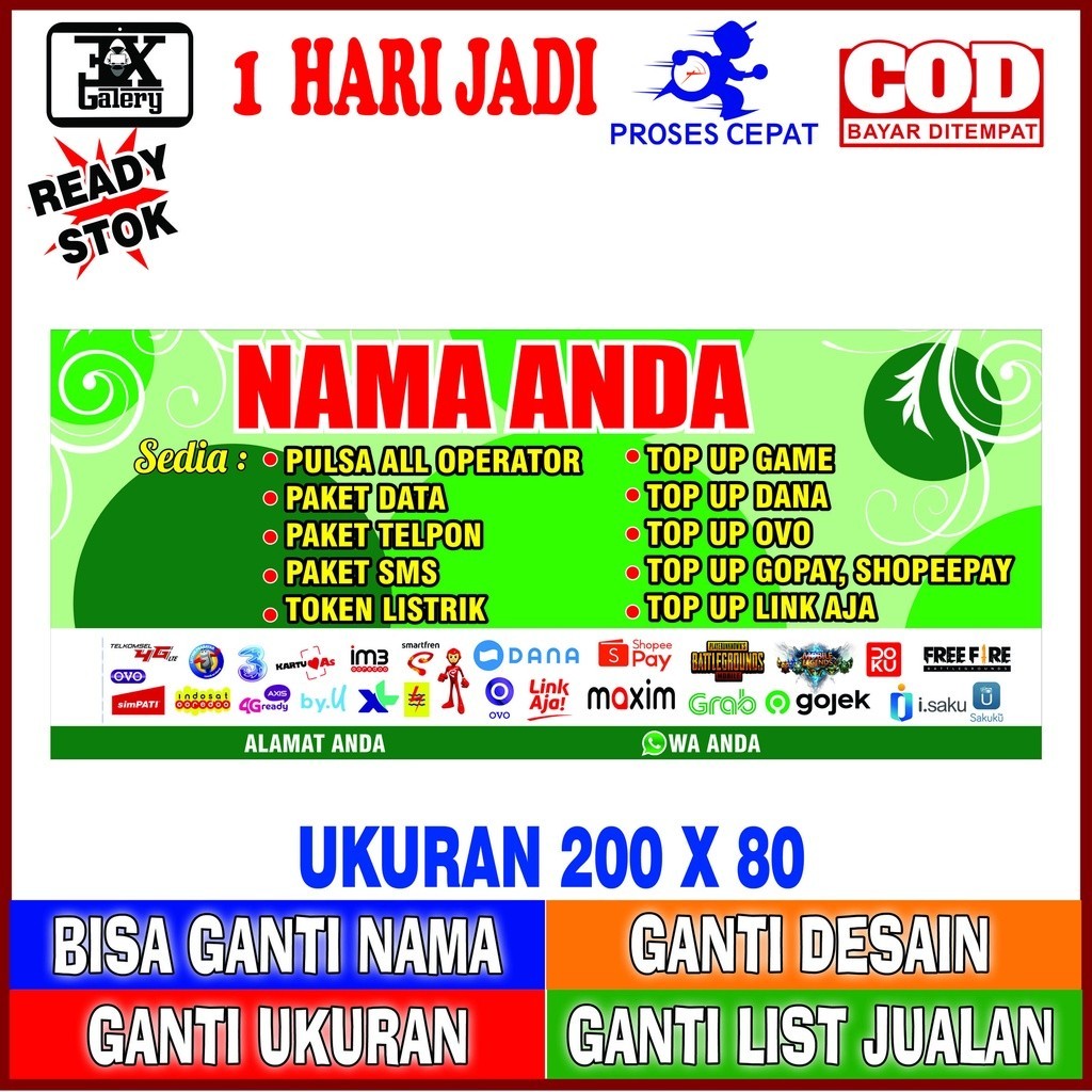 Spanduk Konter, Top Up Game, Spanduk Game, Game, Service Hp, Spanduk Service Hp, Paket Hemat, Ganti