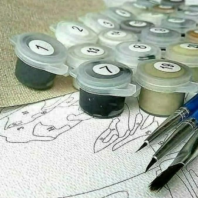 Diy Painting By Number 50X40Cm Kerajinan Tangan Lukisan Ayam Jago