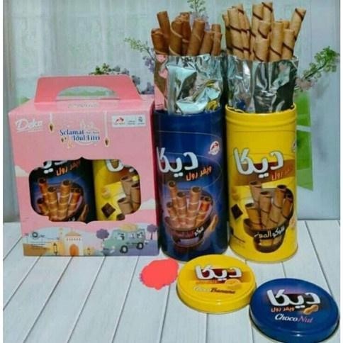 

CR - Deka Dua Kelinci Wafer Roll 1 Paket Isi 2 Kaleng Kue Parcel Gift Lebaran Hampers 2in1 TERLARIS