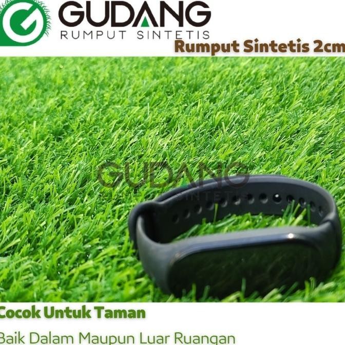 Rumput Sintetis 2Cm Rumput Palsu, 1Roll 2 Meter X 25 Meter