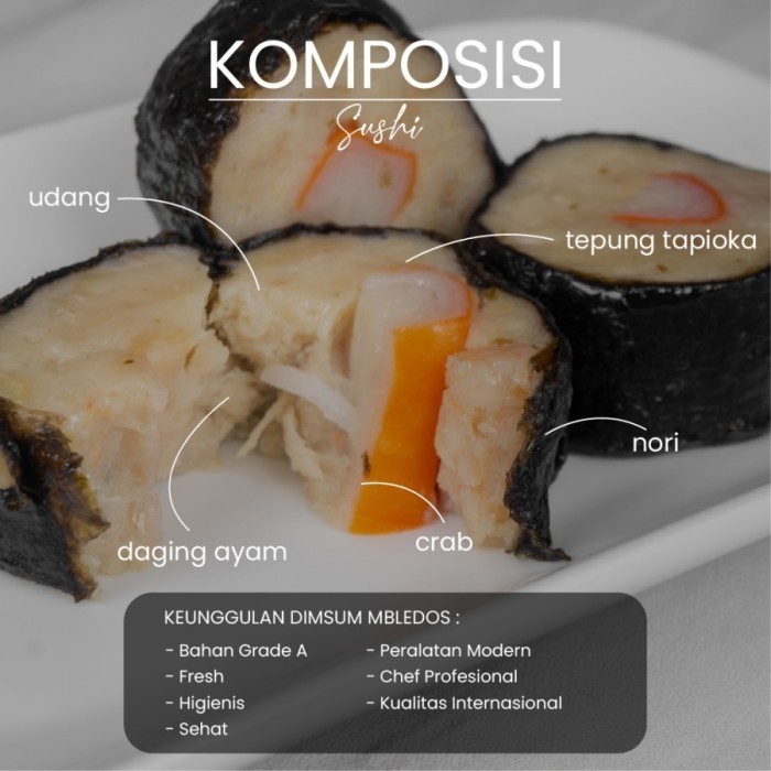 

Uinn - Dimsum Sushi Frozen Food Siomay Sushi Ayam Udang Dimsum Mbledos Isi 30