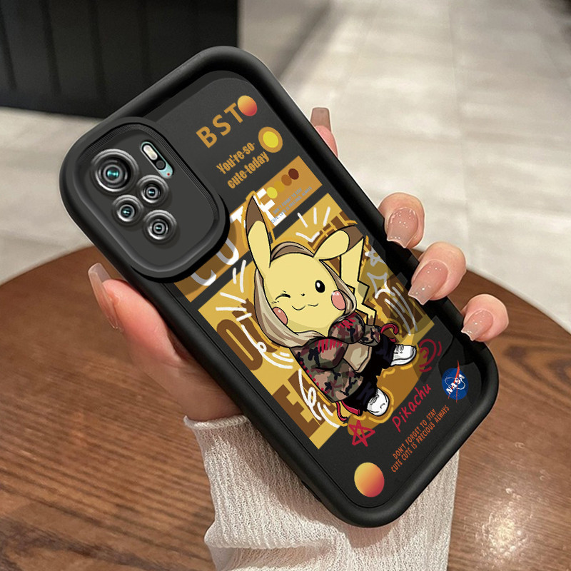 Casing Hp Xiaomi Redmi Note 10 Redmi Note 10s Redmi Note 10 Pro POCO M5s Case Doraemon dan pola Pika