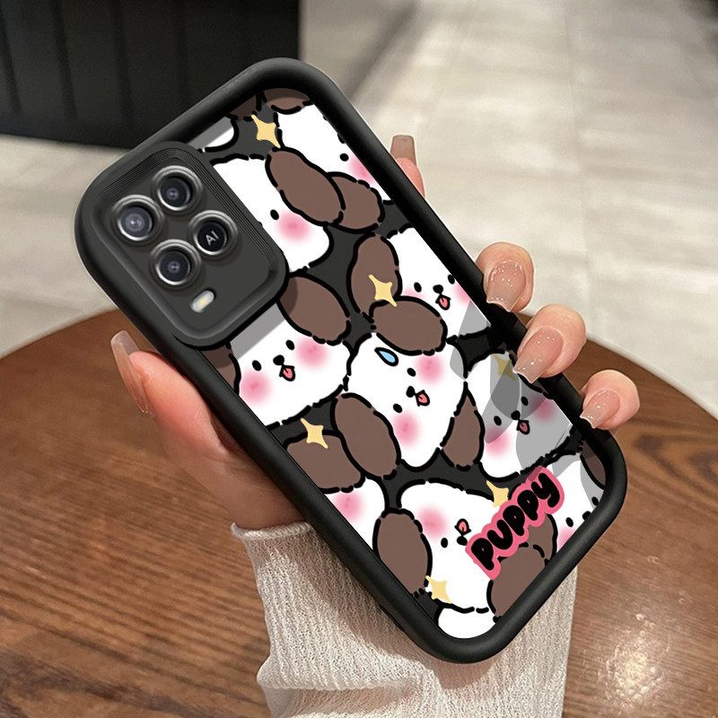 Casing Hp OPPO A54 Case Casing lunak silikon Anti Drop HP ponsel kartun imut Softcase anjing babi ke