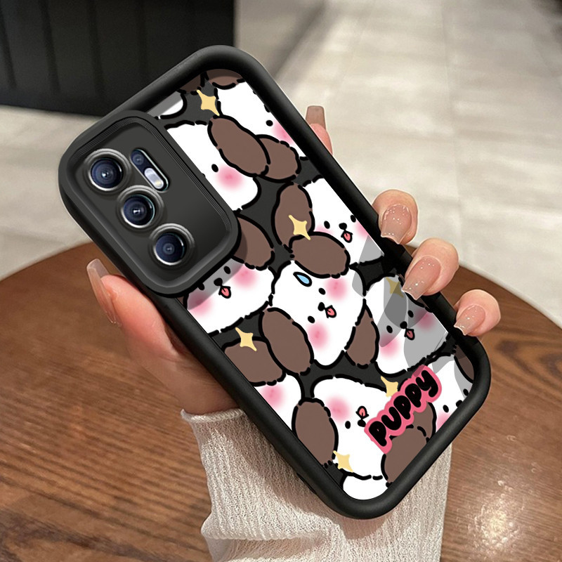 Casing Hp OPPO Reno 6 Case Casing lunak silikon Anti Drop HP ponsel kartun imut Softcase anjing babi