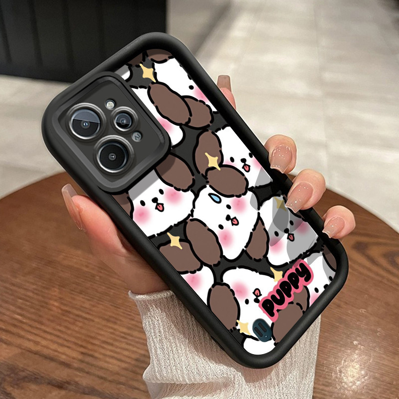 Casing Hp Realme C31 Case Casing lunak silikon Anti Drop HP ponsel kartun imut Softcase anjing babi 