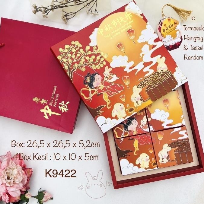 

Beli Sekarang" Kotak Mooncake isi 4 K9422 dus Kue Bulan| Box K94| Packaging Merah ||