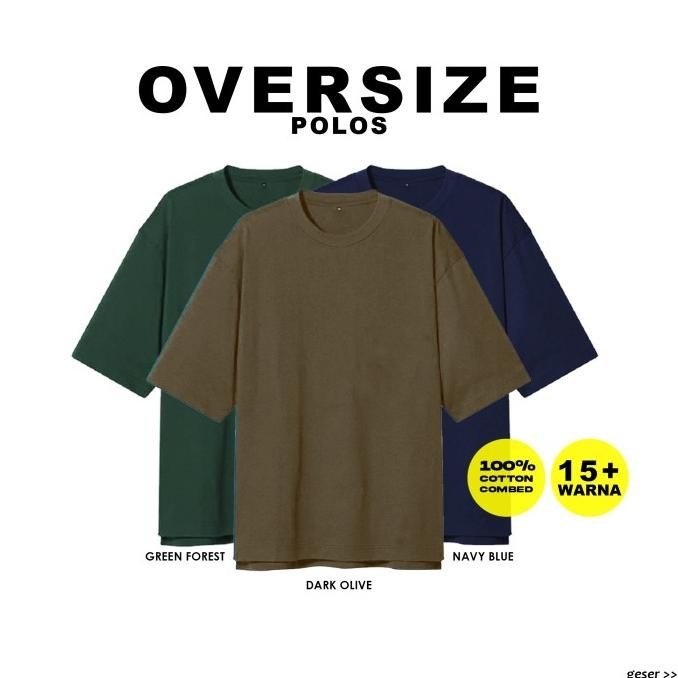Limited - Kaos Polos Oversize Pria | Kaos Oversize Pria Polos Tanpa Saku - Cream, M ,,