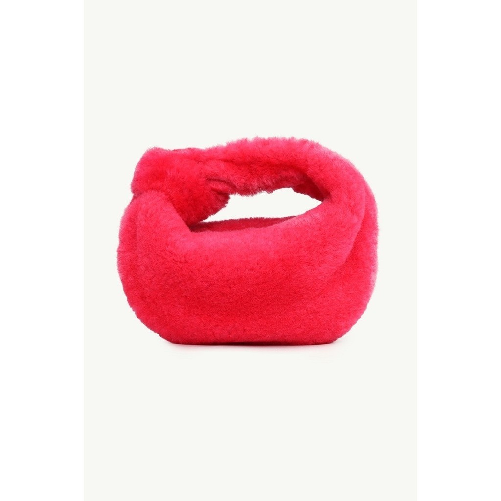 BOTTEGA VENETA Mini BV Jodie Shearling Top Handle Bag in Lollipop