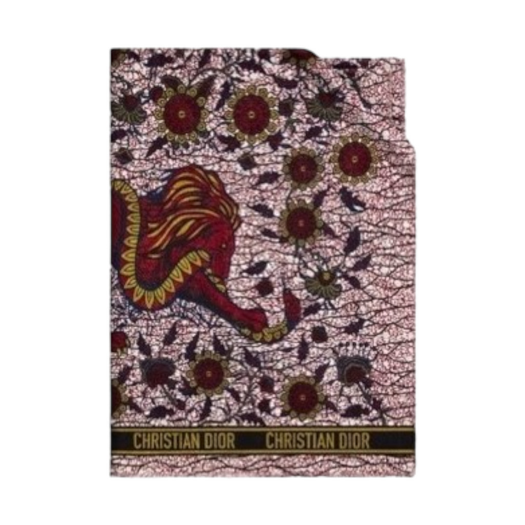 CHRISTIAN DIOR Wax Toile De Jouy Scarf in Bordeaux Multicolor with Logo