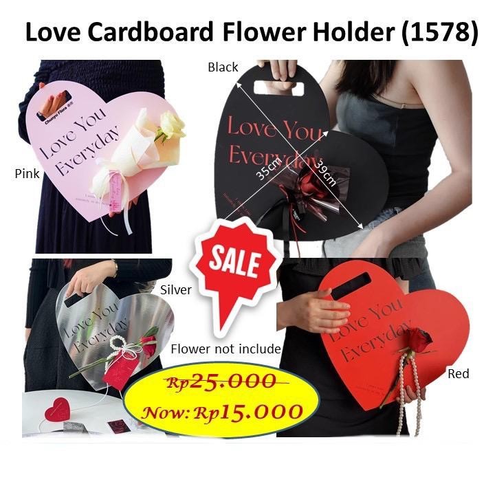 

Love Cardbox Flower Holder 1578 Bloombox Kotak Bunga Box Florist Kantong Bunga Florist Bag
