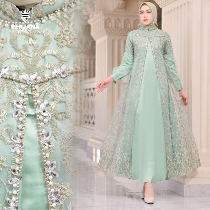 Gamis Aliya Payet Tile Bordir