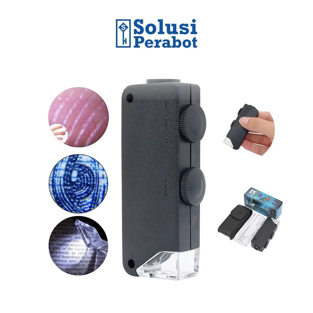 

Mikroskop Saku Mini LED 60X-100X AE90 SP / Microscope Kaca Pembesar Portable Lampu