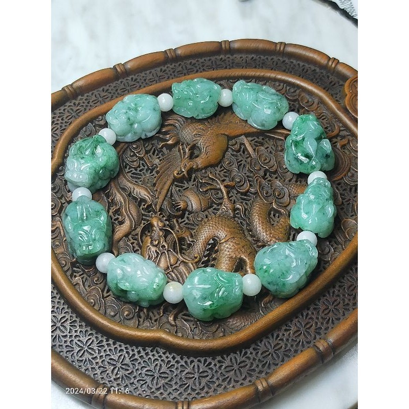 Gelang Giok Burma Pixiu Keberuntungan / jadeite jade pixiu bracelet sertifikat