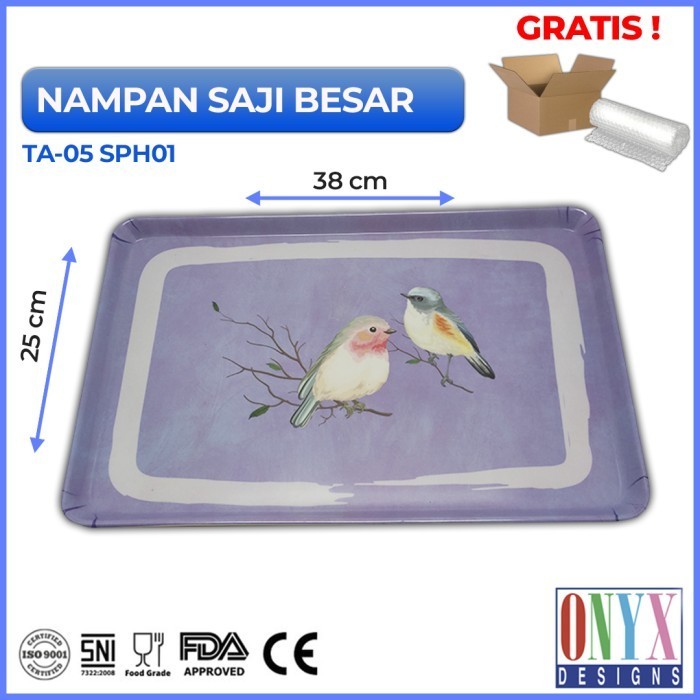 NAMPAN SAJI BESAR 25 X 38 CM MELAMIN ONYX - TA05 MOTIF