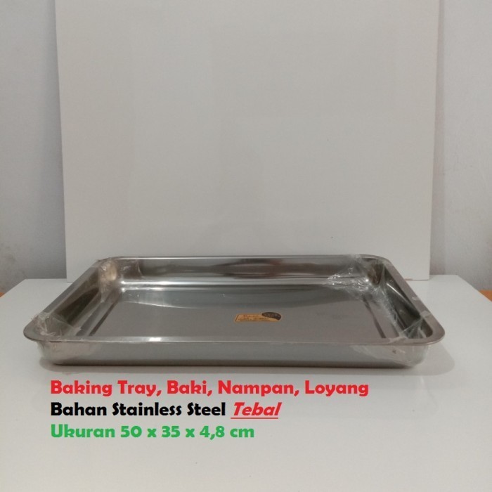 BAKING TRAY BAKI 50 X 35 CM STAINLESS STEEL TEBAL BAKI LOYANG NAMPAN