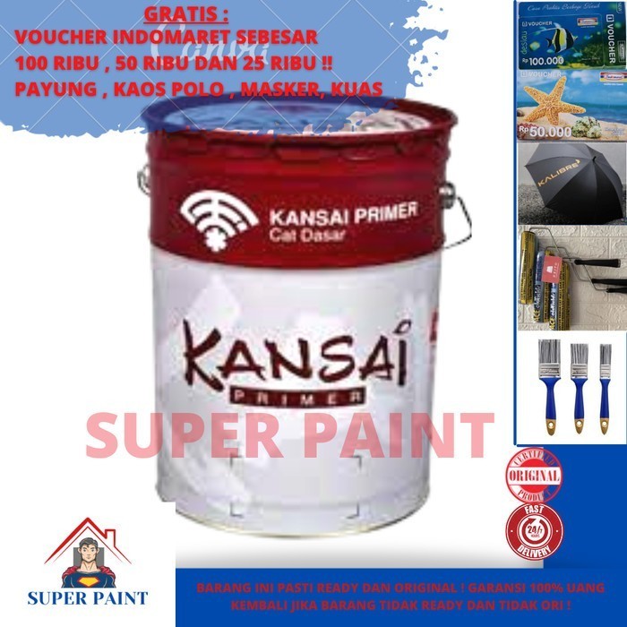 Cat Dasar Anti Karat Besi & Kayu Zincromate Kansai Ftalit 25 Kg Pail