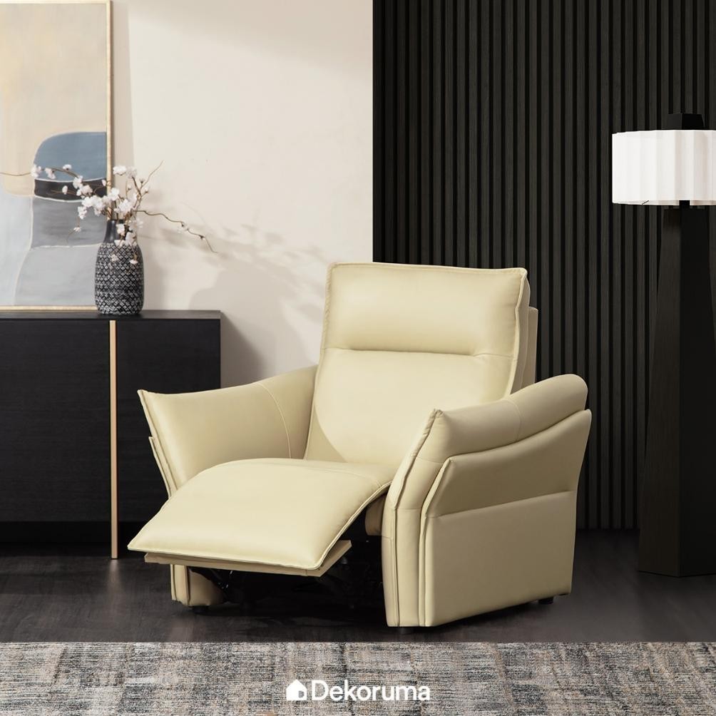 Tenzo LEWIS Sofa 1 Dudukan Krem Sofa Tamu 1 Seater