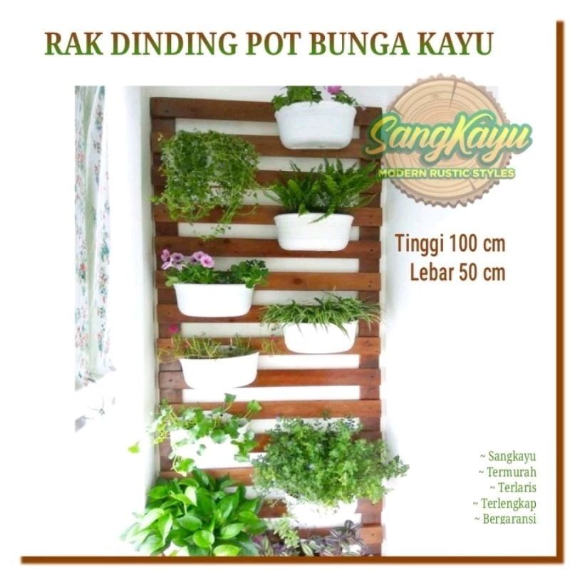 Wood planter rack rak tanaman hias kayu rak pot bunga tanaman hias
