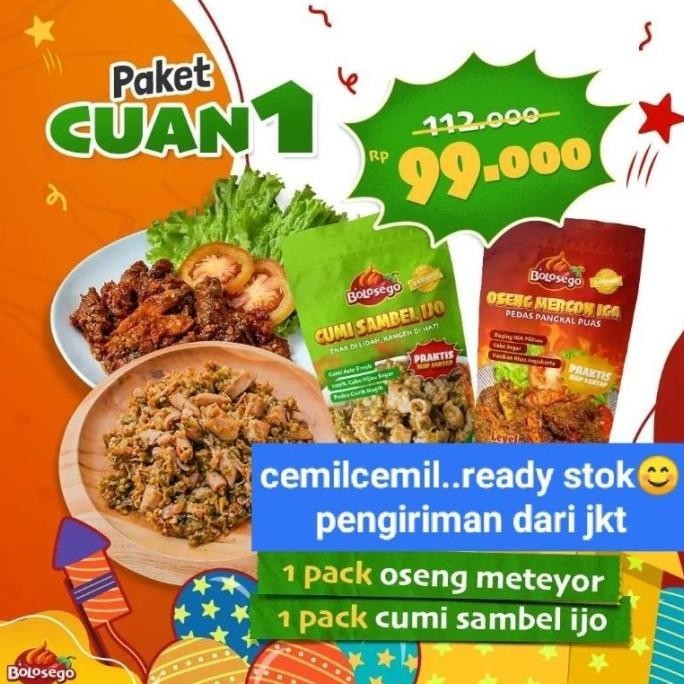 

Bolosego paket cuan1(isinya iga dan cumi sambal ijo) TB