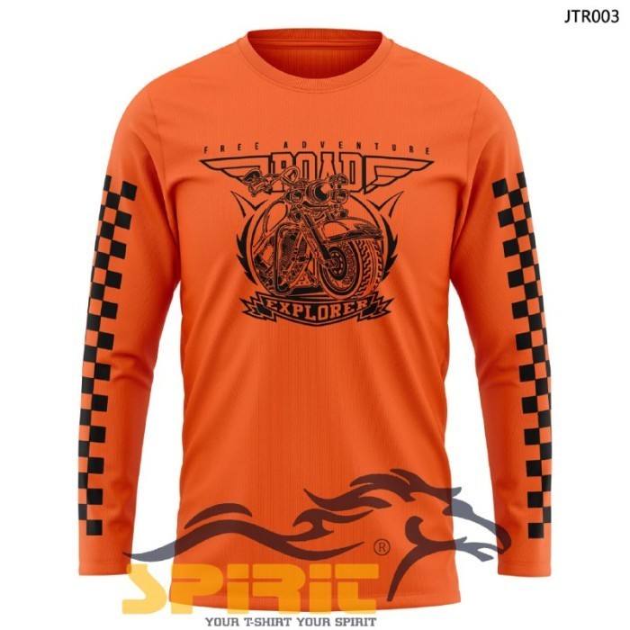 Baju Kaos Atasan Pria Motor Touring Free Adventure Lengan Panjang