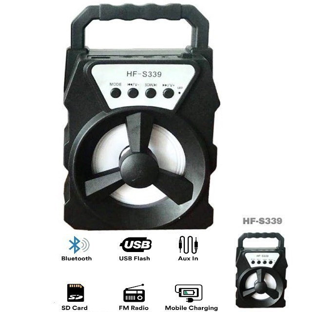 Speaker Bluetooth type HF-S339 Speaker Karaoke Free Microphone