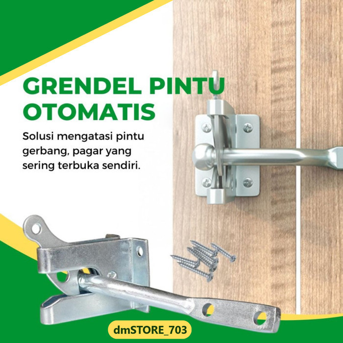 Grendel Kunci Pintu Pagar Taman Otomatis Anti Maling Bahan Baja