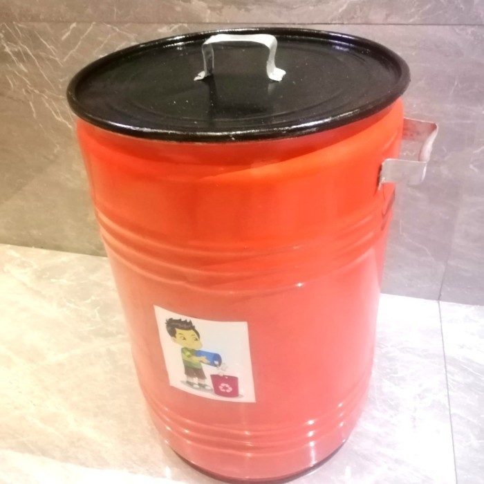 Tong Sampah Plat Besi Tebal Pxlxt = 39X39X57Cm Kap.60Liter Ojol Only