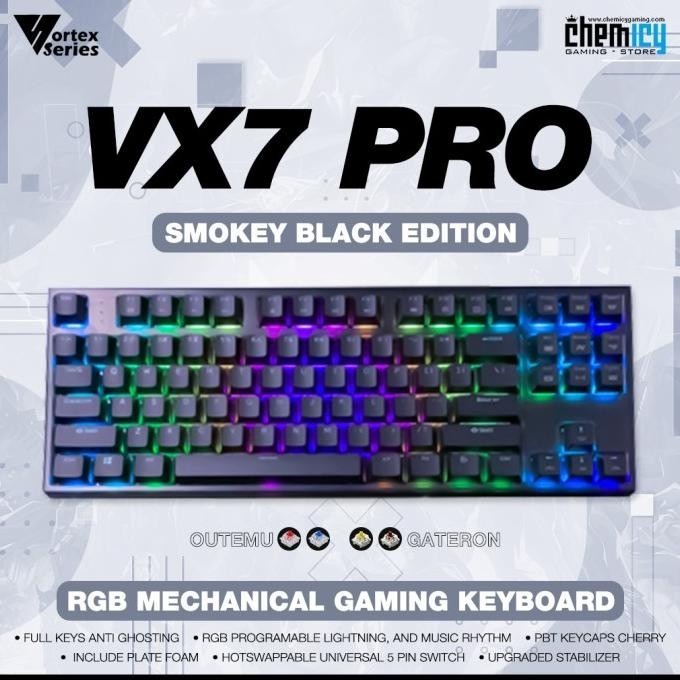 New Vortex Series Vx7 Pro Smokey Rgb Hotswap Mechanical Gaming Keyboard