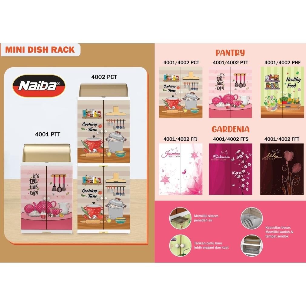 RAK PIRING PLASTIK TEMPAT PENYIMPANAN MAKANAN MINI DISH RACK NAIBA