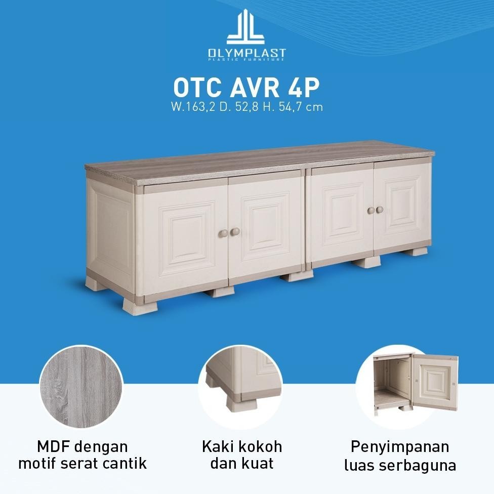 meja tv plastik rak tv buffet tv bench plastik olymplast OTC AVR 4P