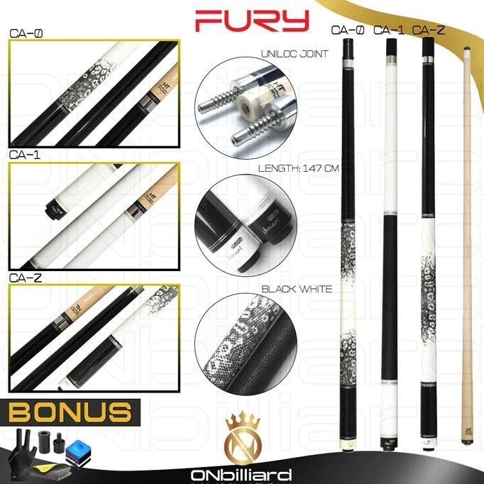TERBARU STICK BILLIARD FURY CA SERIES CA-0 CA-1 CA-2 CUE / STIK FURY CA HARGA SPESIAL