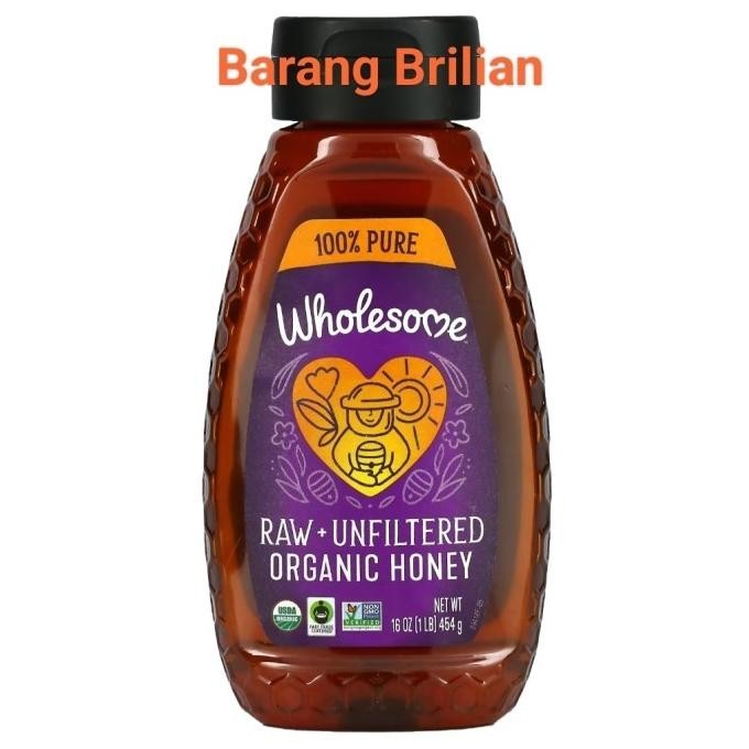 

Wholesome Sweeteners Raw Unfiltered Organic Honey 454 Gram USA Madu